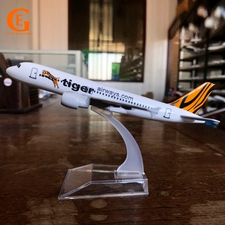 Singapore Airlines Tiger Airways A320 โมเดลเครื่องบิน Airbus 320 โมเดลเครื่องบินโลหะผสมขนาด 16 ซม.