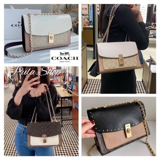 (ใบใหญ่) กระเป๋าสะพาย Coach Lane Shoulder Bag In Colorblock Signature Canvas