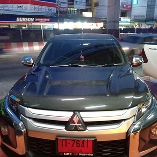 Econ GT ฝากระโปรงคาร์บอน ไฟเบอร์ - คาร์บอน เคฟล่า MITSUBISHI New Triton / New Pajero 2019 (ลายสอง)