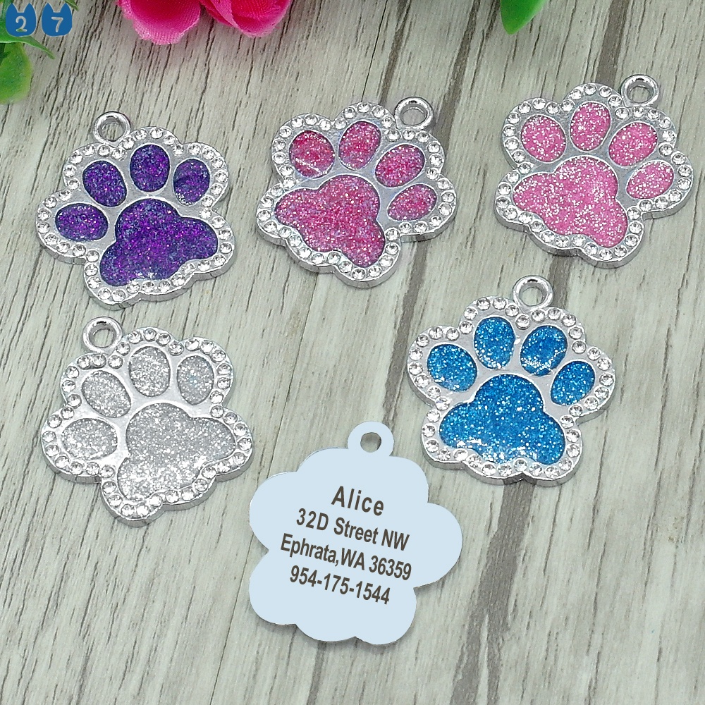 ส่วนบุคคลที่กําหนดเองสุนัข ID แท็กอุปกรณ์เสริมปลอกคอแกะสลักสัตว์เลี้ยงแมวชื่อแท็กป้าย Anti-lost จี้โลหะ Pendan - รูปที่ 3