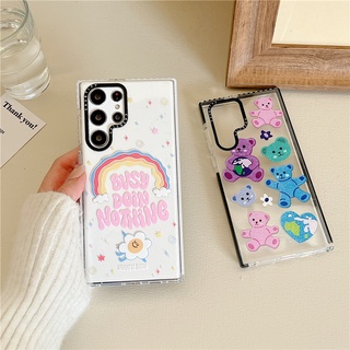 CASETIFY เคสโทรศัพท์มือถือแบบนิ่ม TPU ใส กันกระแทก ลายหมีหลากสี แฟชั่น สําหรับ Samsung Galaxy S23 Ultra Plus S22 Ultra S20 S21 Ultra Plus S20+