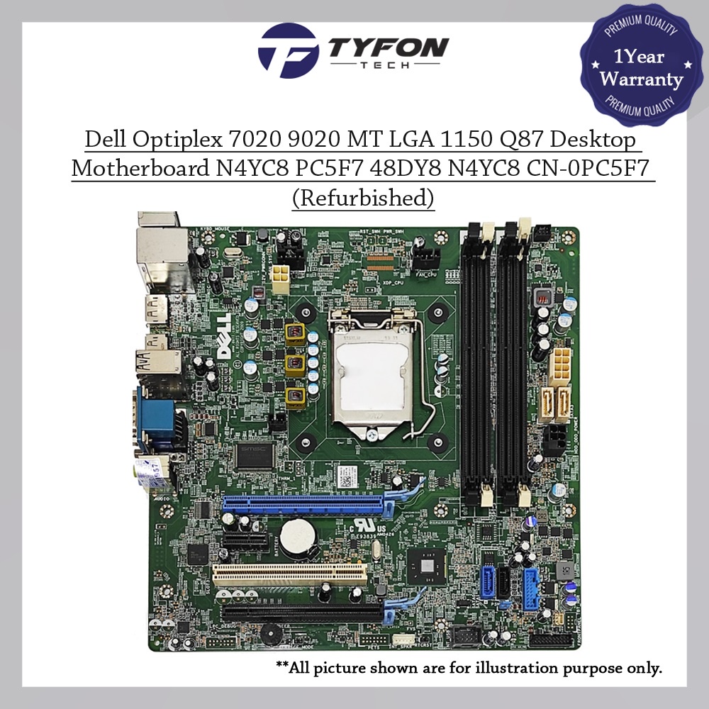 Dell Optiplex 7020 9020 MT LGA 1150 Q87 เมนบอร์ดเดสก์ท็อป N4YC8 PC5F7 48DY8 N4YC8 (ตกแต่งใหม่)