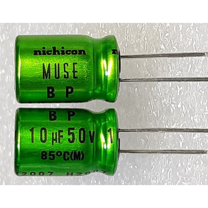 Nichicon MUSE ES BP 10uf 50v Bipolar Capacitor bipolar bp คาปาซิเตอร์ ตัวเก็บประจุ ไบโพลาร์ ไบโพล่า 