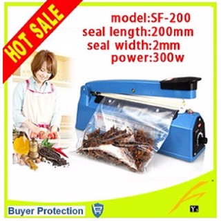 IMPULSE SEALER เครื่องซีล ปิดปากถุง ยาว 8 นิ้ว 200mm. (Medium Size) ถุงบาง/หนา ได้ PVC, PV, PE, ลามิเนต