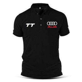 เสื้อยืดโปโล ผ้าฝ้าย พิมพ์ลาย Audi Tt S Line RS racing rally สําหรับผู้ชาย