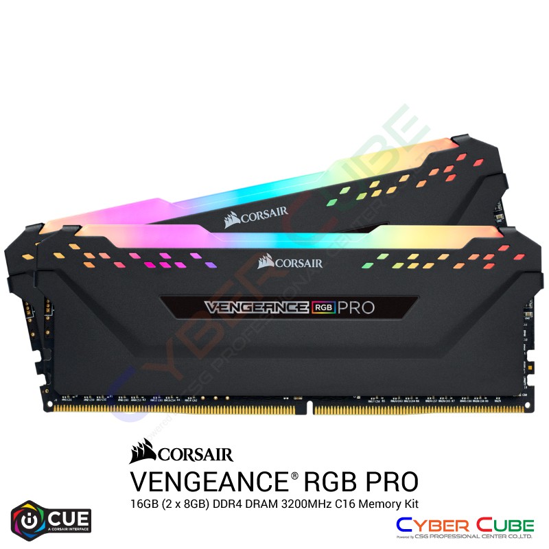 CORSAIR ( CMW16GX4M2C3200C16 ) VENGEANCE® RGB PRO 16GB (2 x 8GB) DDR4 ...