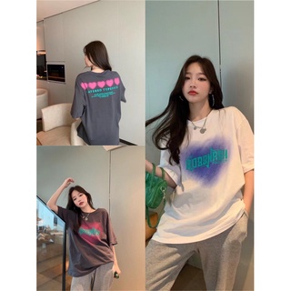 🍒happy x Korea 🍒เสื้อยืด oversize สกรีนลายทั้งหน้าเเละหลัง