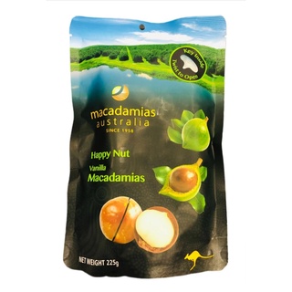 แมคคาดาเมีย Macadamias Australia Vanilla Happy Nut 225g พร้อมเปลือก