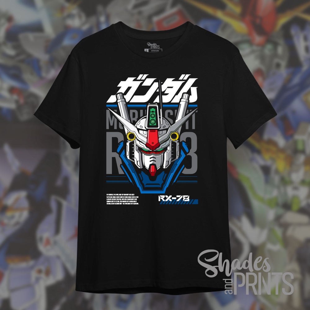 เสื้อยืด Gundam Head RX-78  Retro Japanese Anime Customized Unisex Shirt Streetwear TikTok