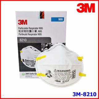 3M แท้ 100% ตรวจสอบเลขที่ Lot noได้  N95  3M-8210 (20ชิ้น)  ป้องกันฝุ่น หน้ากากป้องกัน เชื้อโรค โควิด