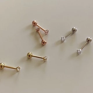 A.piece จิวเงินแท้ [all silver 925] Crystal piercing