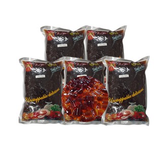 5packหลอดแก้วบราวน์ชูก้าBrown Sugarหงส์ลี่ ฟู้ดส์Honglee Food (1000กรัม*5pack)-ไข่​มุก​-มุกวุ้นบุก