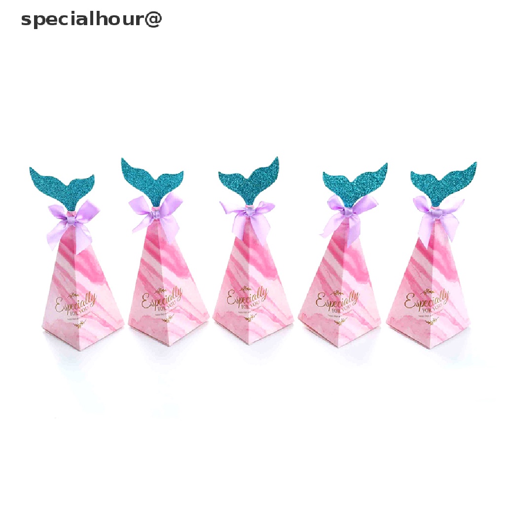 specialhour 10Pcs Mermaid Tail Paper Candy Box Gift Bags Popcorn Boxes ...