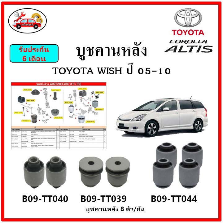 บูชคานหลัง บูชคอม้า บูชอาร์มหลัง TOYOTA WISH 2.0 ปี 05-10 บูชช่วงล่าง