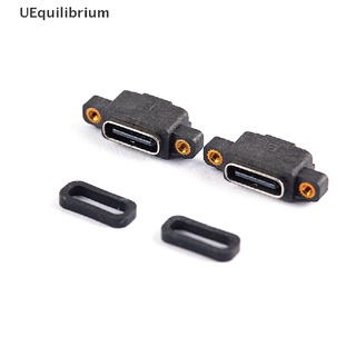 Uequilibrium ซ็อกเก็ตเชื่อมต่อ USB 3.1 Type-C 6 Pin ตัวเมีย SMD DIP พร้อมรูสกรู สําหรับ PCB DIY