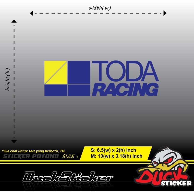 สติ๊กเกอร์ TODA RACING 1 ชิ้น