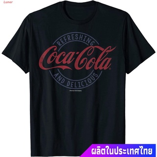 เสื้อยืดผ้าฝ้ายพิมพ์ลายแฟชั่น HOT sale Luner เสื้อยืดผู้ชายและผู้หญิง Coca-Cola Vintage Refreshing And Delicious Graphic