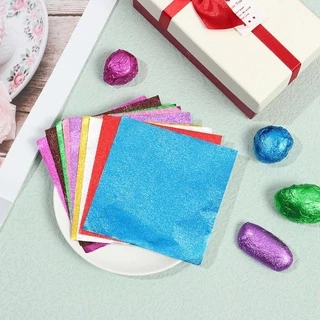 Yann1 100 ชิ้นอลูมิเนียมฟอยล์สี Candy Gilded เบเกอรี่ตกแต่งอาหารดีบุก Candy ช็อกโกแลต