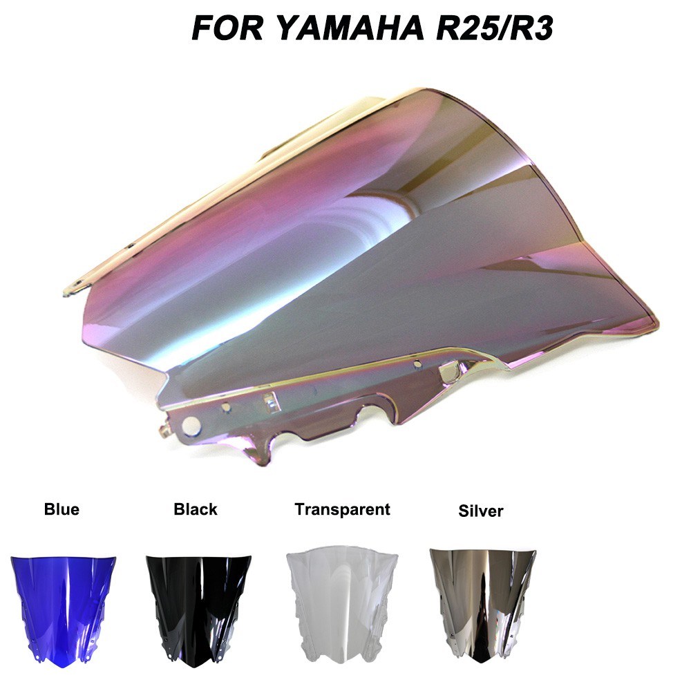 YAMAHA R25 R3 2015-2018 กระจกบังลมบนกระจกหน้ารถ