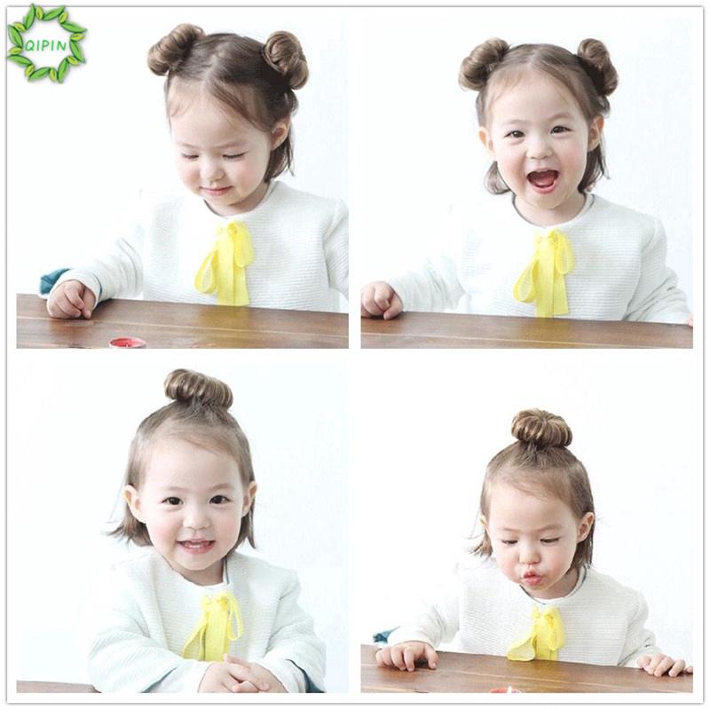 [COD/QIPIN] Baby Girl Hair Piece Bun Like Wig Extensions Clip Cute Donut Hair Band Hair Ring