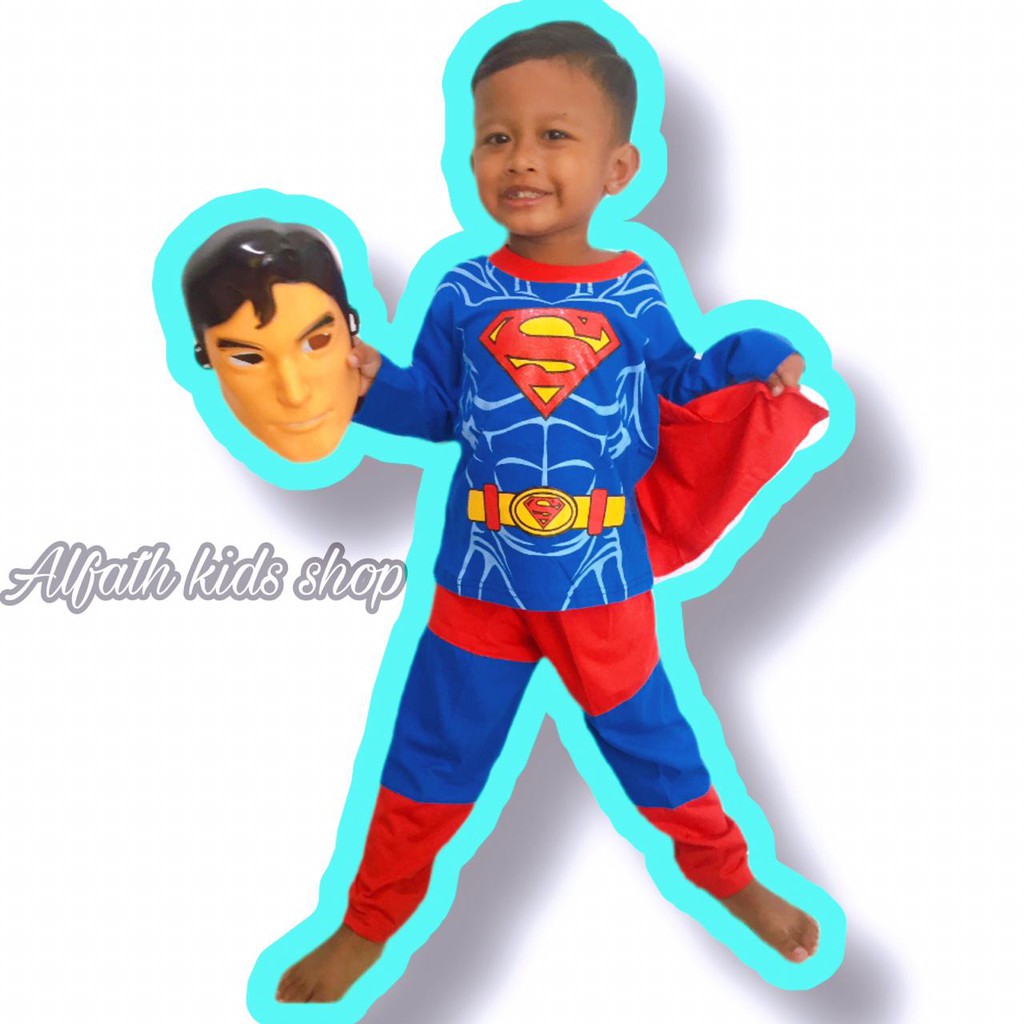 SUPERMAN COSTUME KIDS SET WITH WINGS PLUS MASK