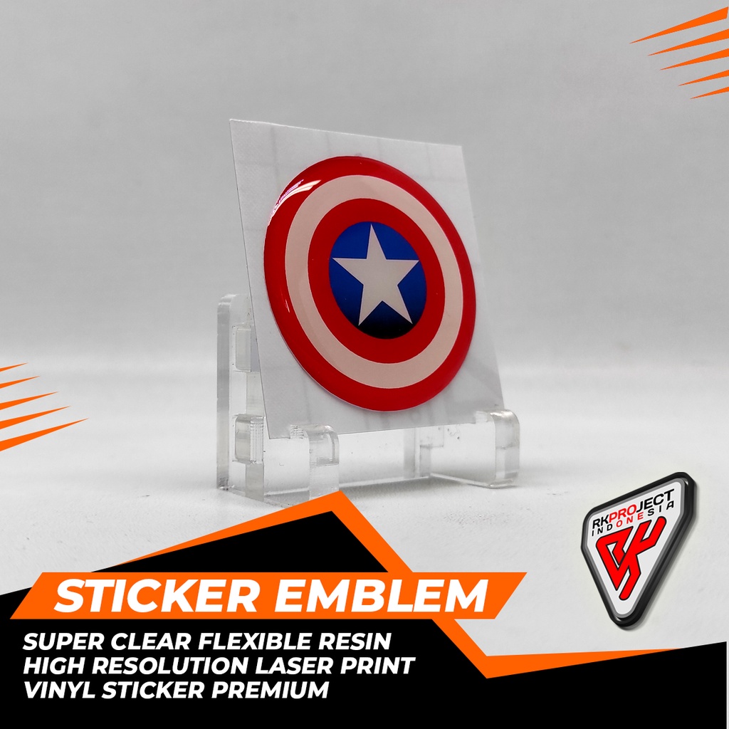 CAPTAIN AMERICA สติ๊กเกอร์นูนเรซิ่นแบบยืดหยุ่น