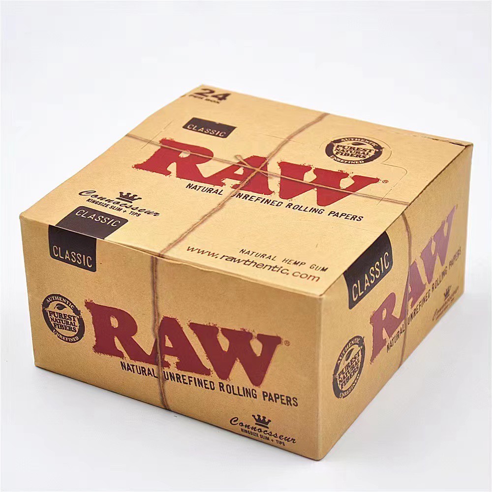 พร้อมส่ง ***ราคาส่ง*** โรล กระดาษพัน กระดาษม้วนพร้อมก้นกรoง กระดาษ Raw Classic 110mm Kingsize slim+tips
