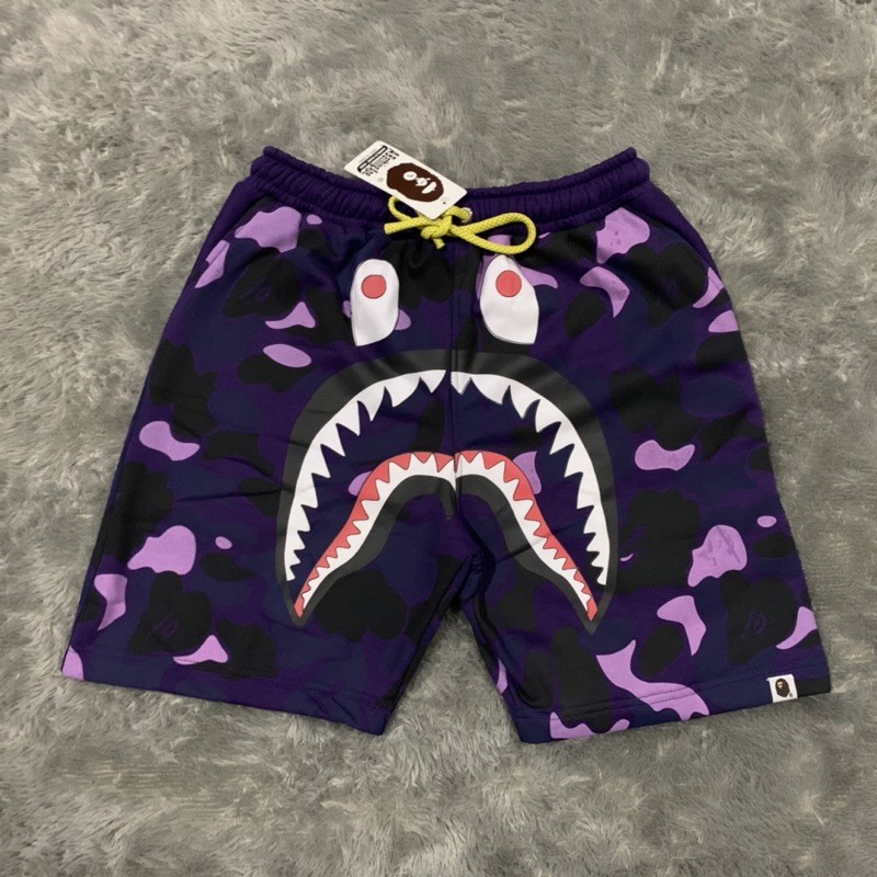 purple bape shorts