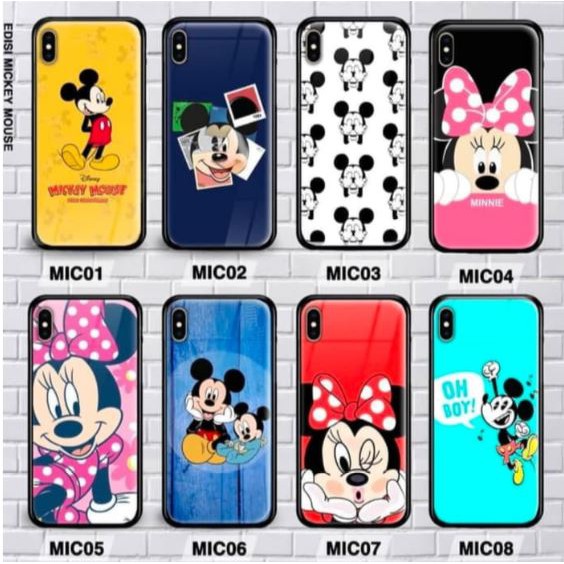 XIAOMI MI 8, MI 8 SE, MI 9 PREMIUM CASE CASING GLASS MOTIF MICKEY MOUSE 3