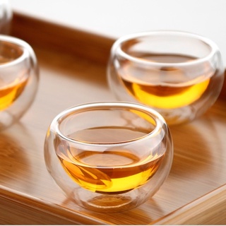 Double Wall Glass Tea Cup ขนาด 50 มิลลิลิตร