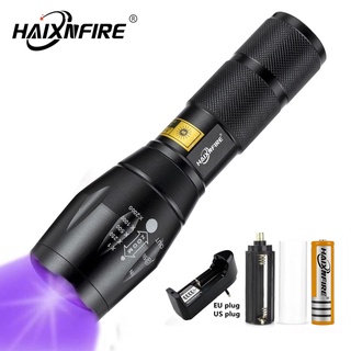 Haixnfire E17 ไฟฉาย UV 365nm 395nm ไฟฉาย LED สีม่วง