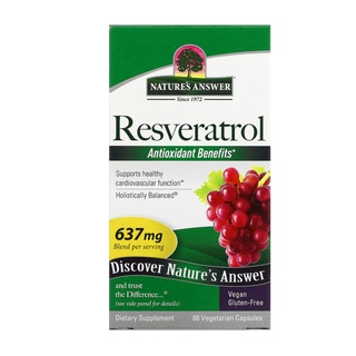 Natures Answer Resveratrol 637 mg 60 Vegetarian Capsules