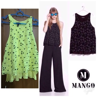 Mango เสื้อทรงA-Line ซ้อน2ชั้นขิ้นนอกเป็นผ้าโพลีฯขิ้นในผ้ายืด แบบน่ารักค่ะ สภาพดีค่ะ