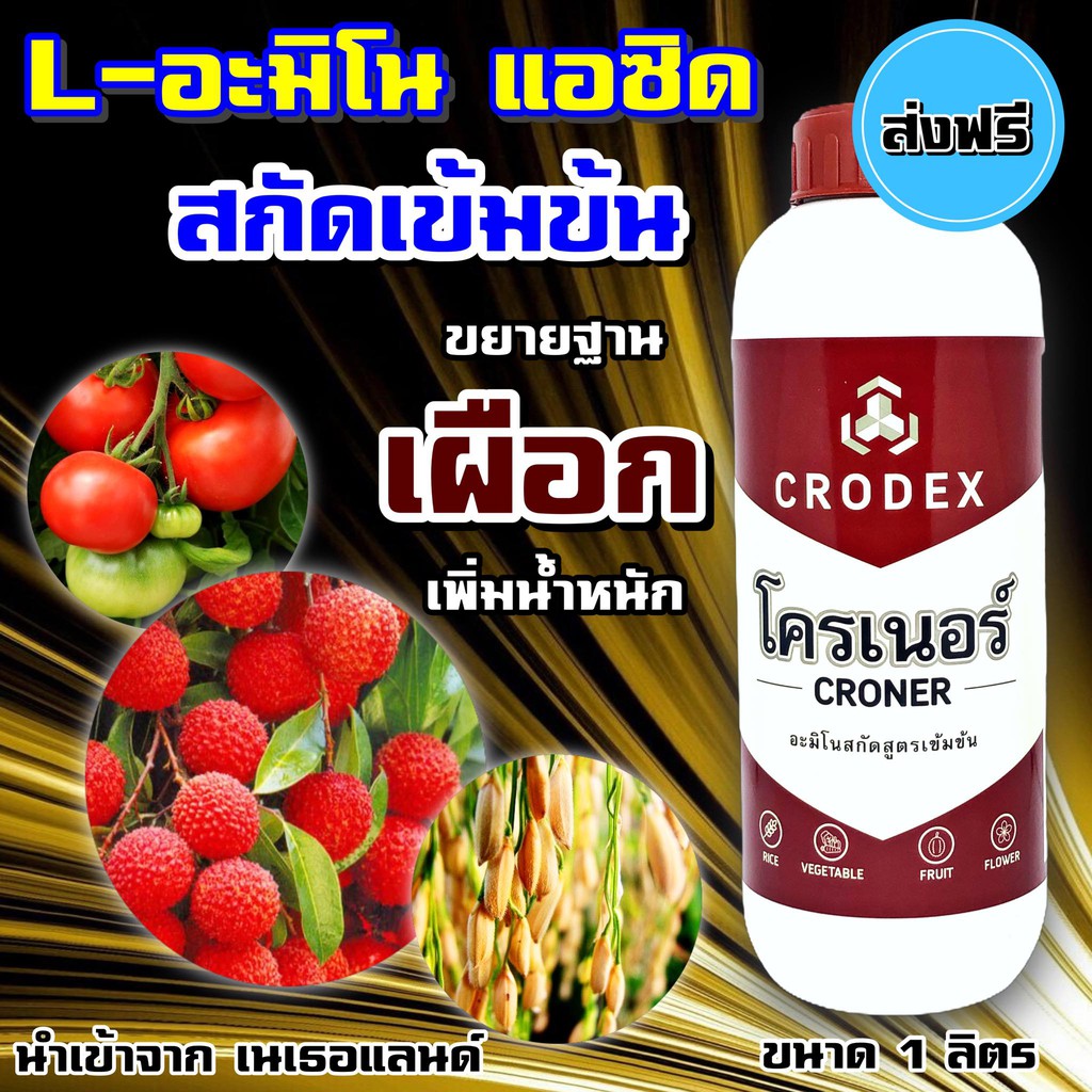 โครเนอร์ 1 ลิตร อะมิโน แอซิด พืช จากเนเธอแลนด์ เพิ่มน้ำหนัก ขยายผล รสชาติดี สีสันสวย เผือก นาข้าว ไม้ผล
