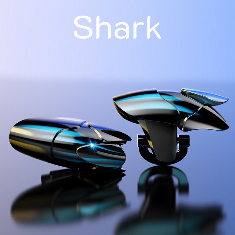 จอย PUBG Shark ใหม่ล่าสุด (1คู่) ตัวช่วยยิงเกมแนว PUBG Free Fire จอยสติ๊ก จอยเกมส์ Joystick Mobile ปุ่มช่วยยิง (มี 4 สี)