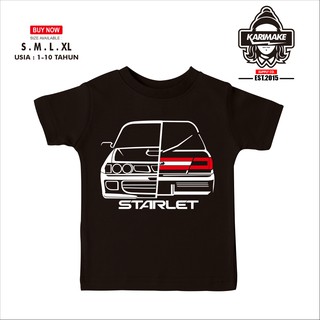 เสื้อยืด ลาย Karimake Toyota Starlet EP82 Half FR สําหรับเด็กS-5XL