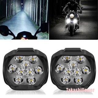 Takashiflower ไฟหน้า Led 9 ดวง 6W Dc 12V สีขาว สําหรับติดรถยนต์