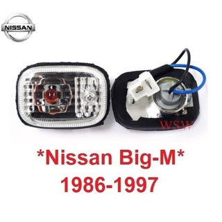 คริสตัล ไฟแก้ม NISSAN D21 BIG-M 1986 1987 1988 1989 - 1997 ไฟเลี้ยว นิสสัน บิ๊กเอ็ม ไฟสัญญาณ  พร้อมขั้วและหลอดไฟ big m