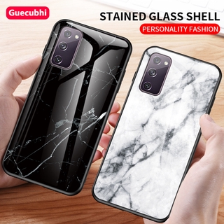 เคส Galaxy S20 FE 5G Marble Glass casing Samsung Galaxy S20FE Back Cover Silicon Edges