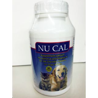 NU CAL แคลเชี่ยมสำหรับสุนัขและแมว ขนาดบรรจุ 30 เม็ด