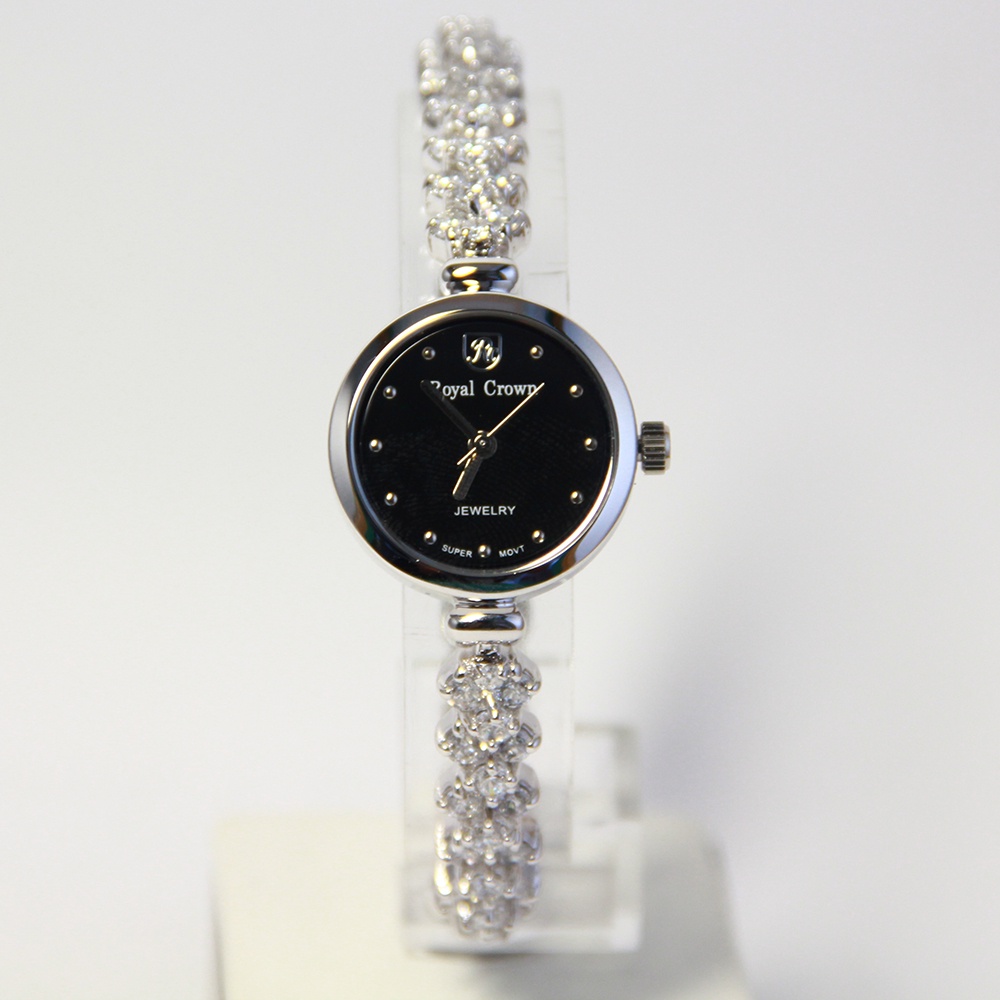 นาฬิกาข้อมือสุดหรู Royal Crown รุ่น 2505B Black สายสแตนเลส ดีไซน์สวย