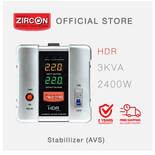 ZIRCON (Stabilizer) เครื่องควบคุมแรงดันไฟฟ้าอัตโนมัติ รุ่น HDR 3000VA/2400W ของแท้ 100% รับประกัน 2 ปี