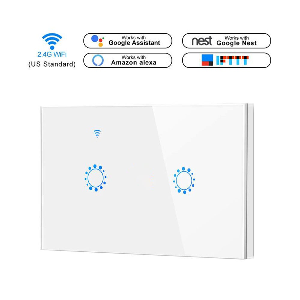 Sonoff Remote Touch สวิทซ์ไฟแบบสัมผัส 2 ปุ่ม พร้อมควบคุมผ่าน App,WiFi,3G,4G 220V (สีขาว)