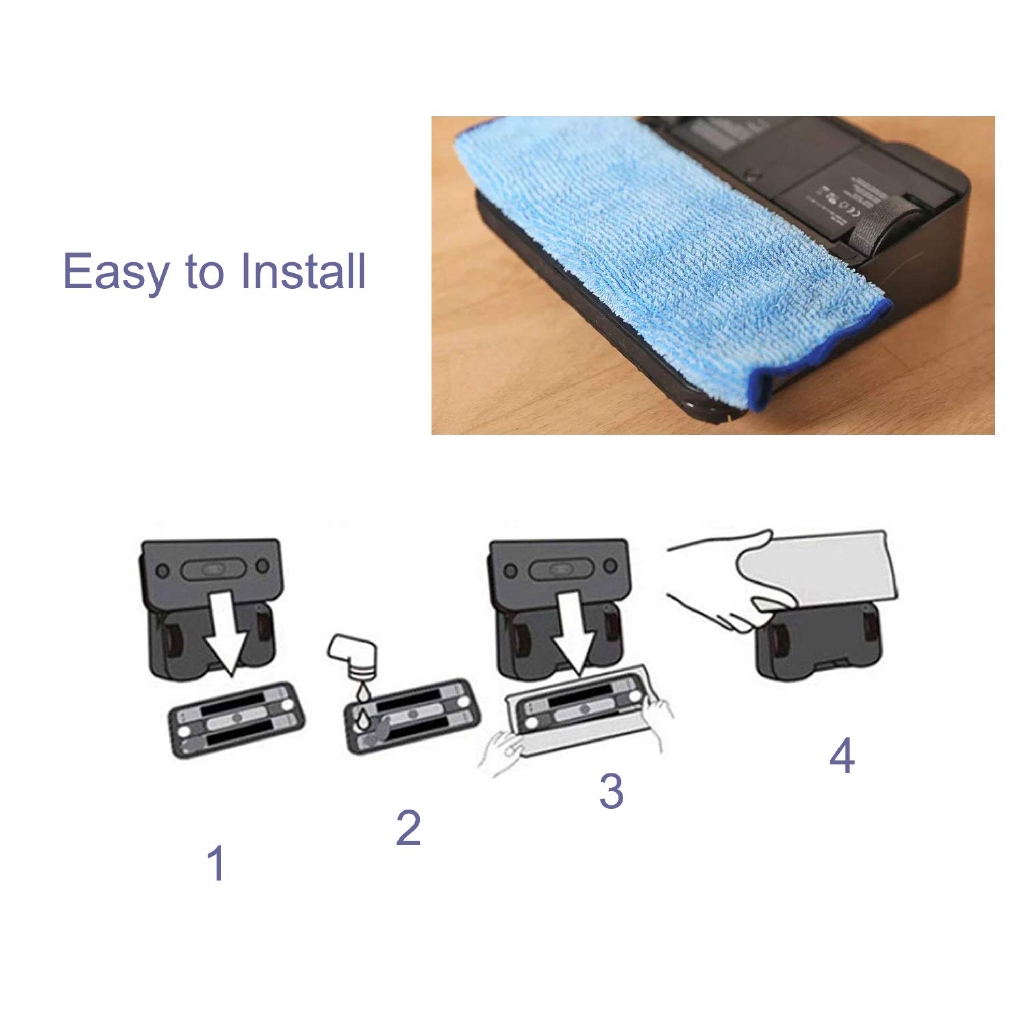 12Pcs Microfiber Wet Mopping Cleaning Pad Cloth for Irobot Braava 380 380T 321 320 Mint 5200C