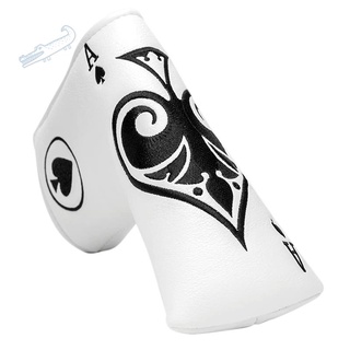 1 Pcs Poker Ace Blade Putter Cover Magnetic Putter Headcover Head Cover for Blade Putters - Golf Putter Cover White JLIU