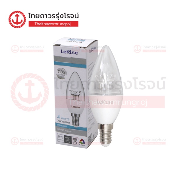 LEKISE หลอดไฟ CANDLE LIGHT E14 แบบหลอดใส 4w,6W เดย์ไลท์/วอร์มไวท์ |ชิ้น| TTR Store