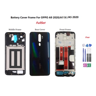 กรอบกลาง ด้านหลัง สําหรับ OPPO A9 2020 A5 2020 A11X LCD กรอบกลาง ฝาครอบแบตเตอรี่ กรอบเลนส์กล้อง