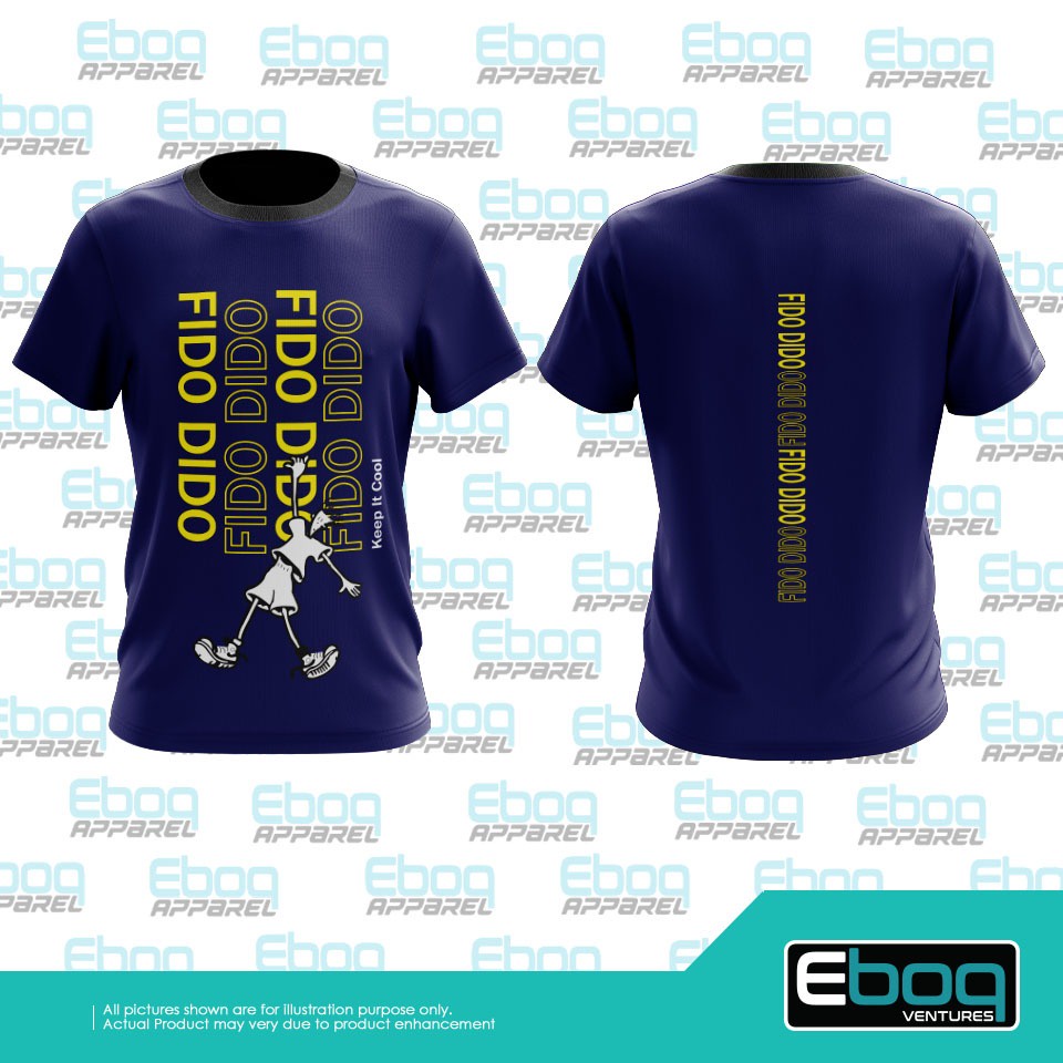 แฟชั่น FIDO DIDO 01 เสื้อยืดสีม่วงระเหิด / Baju Fido Dido ไมโครไฟเบอร์ Jersi / Jersey Eboq ระเหิด