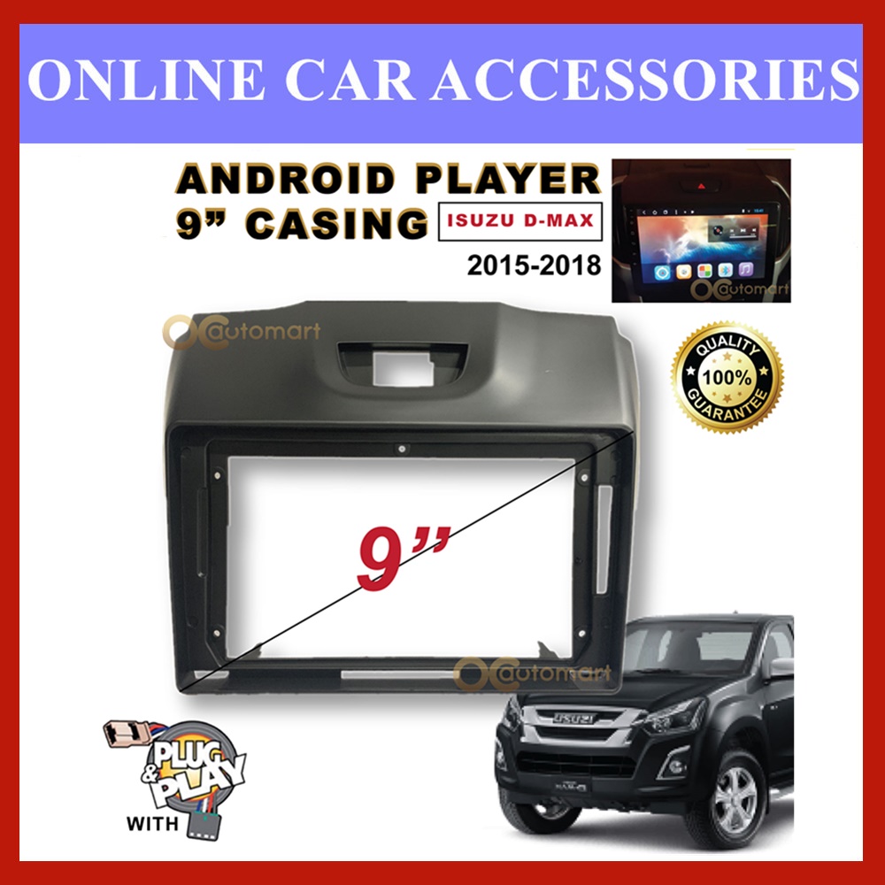 ปลอกเครื่องเล่น Android 9 นิ้ว Isuzu D-Max 2015-2017