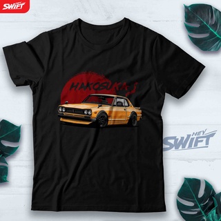 [COD]เสื้อยืด พิมพ์ลาย Nissan Skyline GT-R GTR Hakosuka สีเหลือง JDM DISTROS-5XL